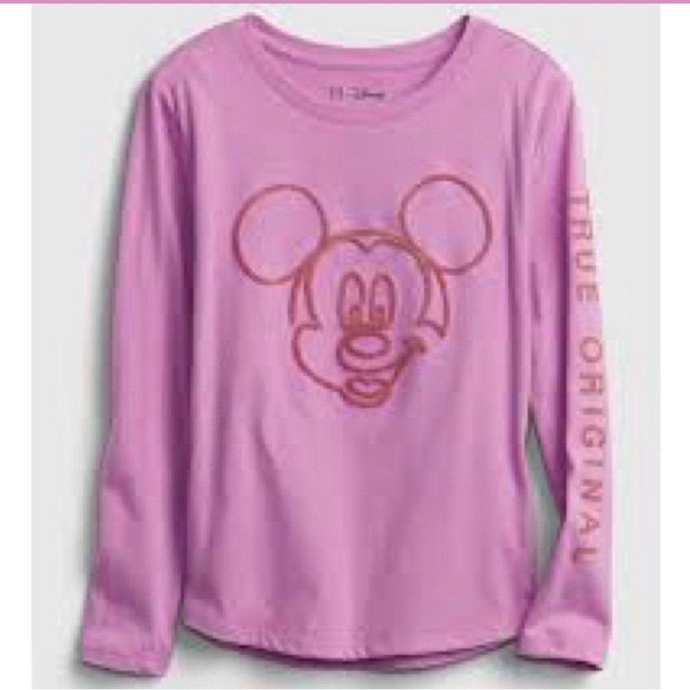 🩷 NWT! GAP Disney Mickey Girls Long Sleeve Tshirt
